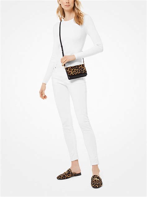 michael kors calfskin bag|Leopard Calf Hair and Leather Convertible Crossbody Bag.